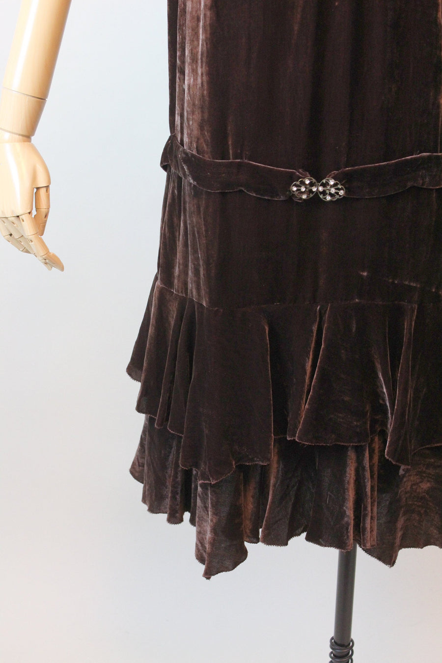 1920s CHOCOLATE CAPE silk velvet dress small | new fall Napa Valley Vintage 1920s CHOCOLATE CAPE silk velvet dress small | new fall Napa Valley Vintage