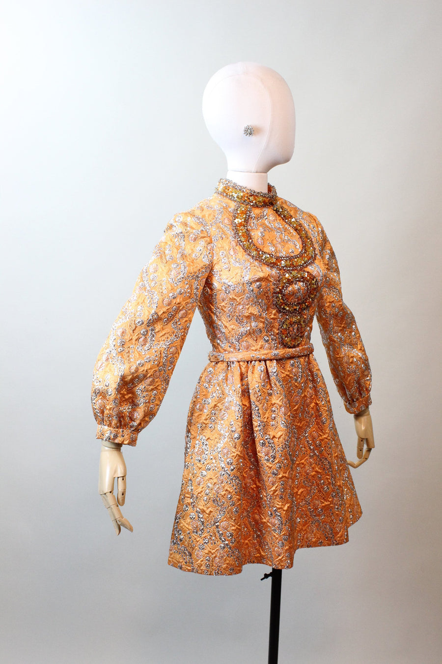 1960s ELOISE CURTIS lurex gem MOD mini dress xs | new fall