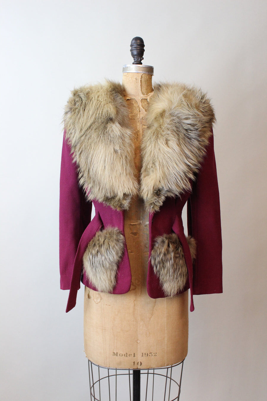 1940s FUR POCKET and collar jacket xs | new in