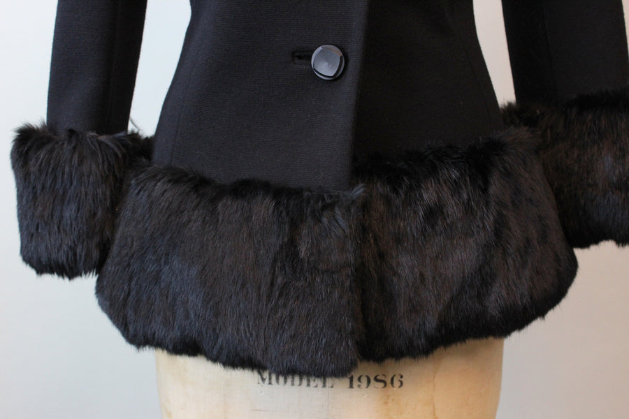 1960s LILLI ANN FUR coat jacket small medium | new fall