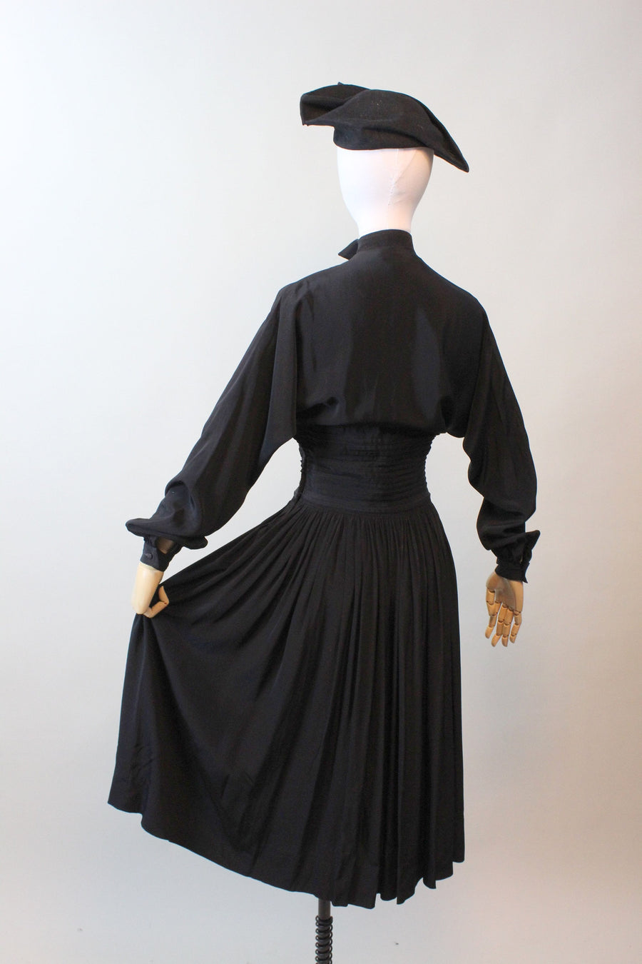 RARE 1940s Claire McCardell TUXEDO dress small medium | new winter