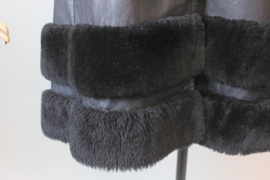 1960s HIGHLANDER LEATHER and fur coat medium | new winter