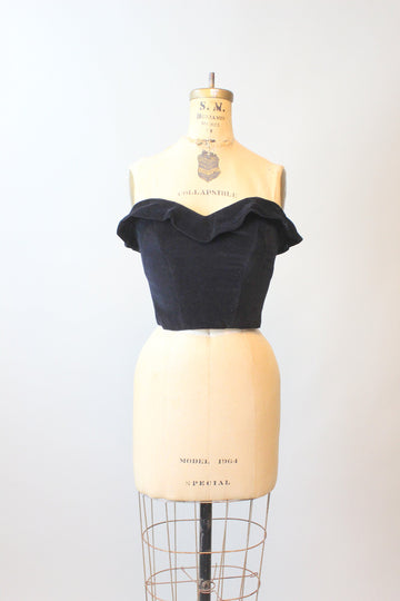 1950s BETTY LOU velvet bustier corset top xs | new fall