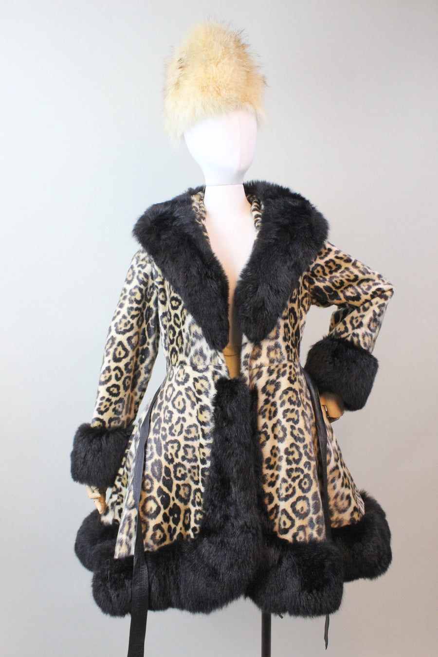 1970s Robert Meshekoff LEOPARD PRINCESS fur coat small medium | new fall