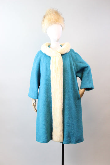 1960s 1963 documented LILLI ANN mink fur mohair coat large | new fall