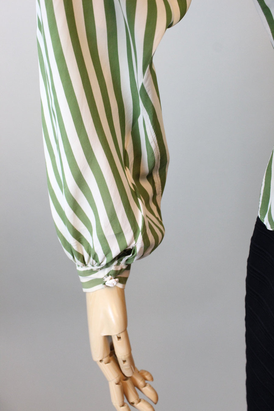 1940s BALLOON SLEEVE striped rayon blouse small medium | new fall