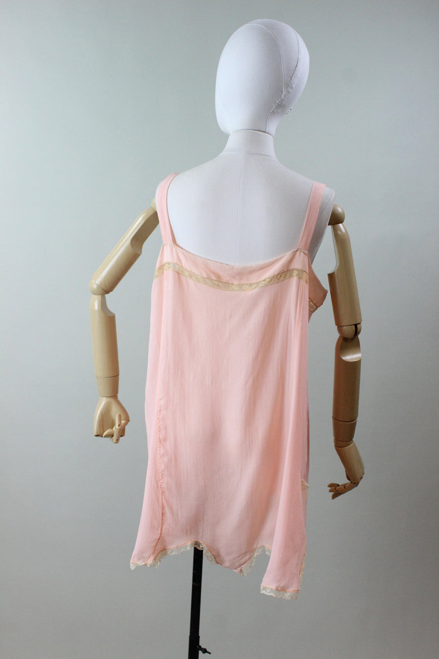 1920s SILK STEP IN romper chemise lingerie silk lace large | new winter