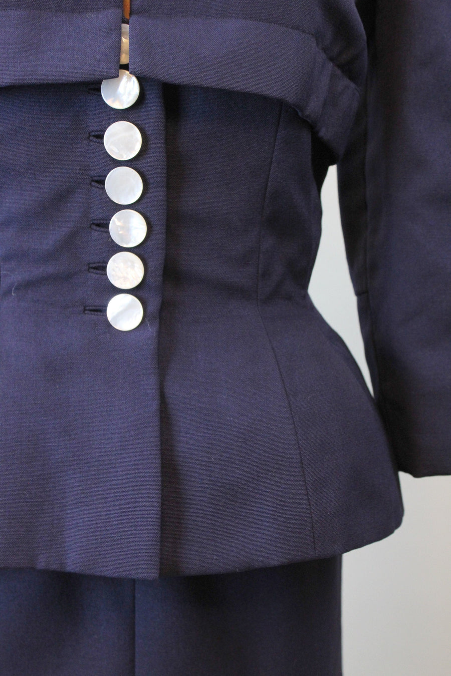 1940s BEN REIG navy gabardine suit xs small | new winter