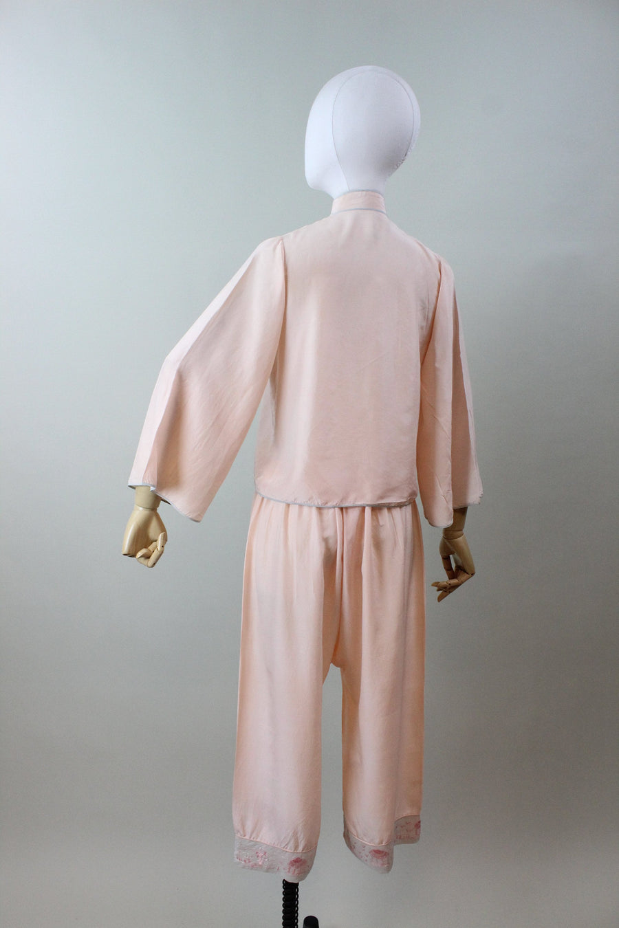1930s ASIAN SILK wide leg pajamas PANTS top small medium | new winter