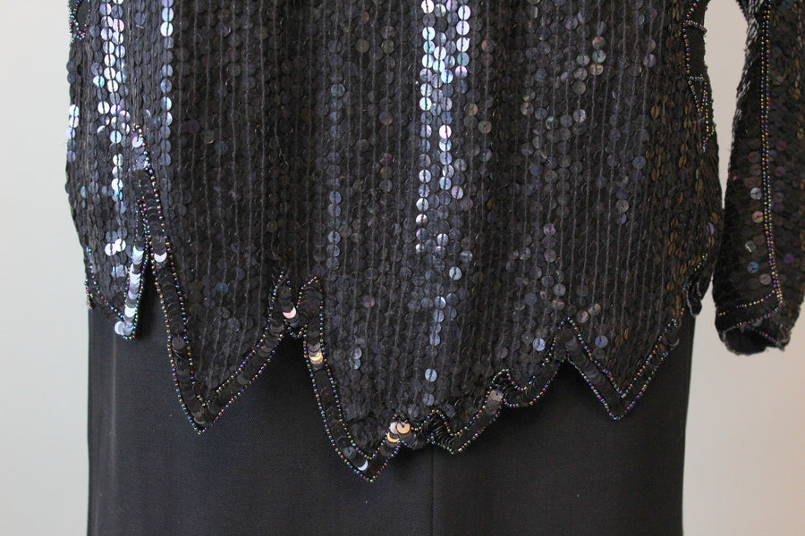 1980s SPIDER WEB beaded sequin top all sizes | new winter