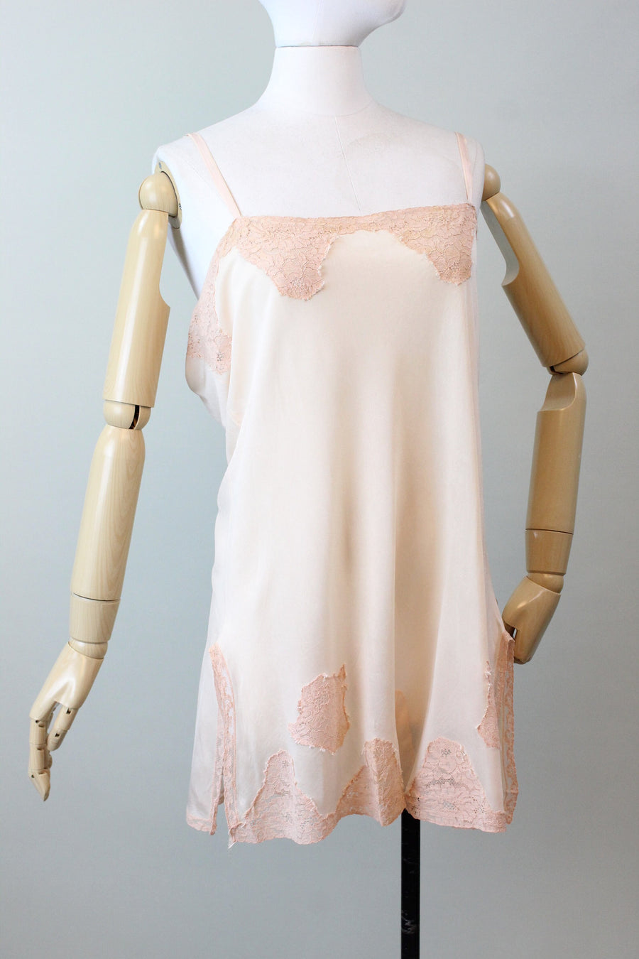 1930s STEP IN CHEMISE lingerie rayon lace large | new winter