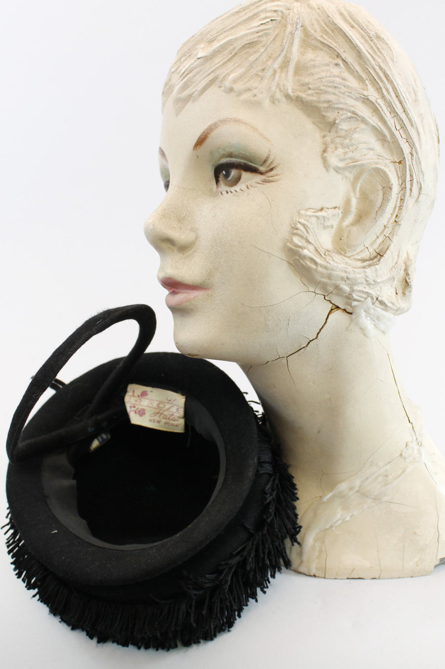 1930s La Rose tilt hat fringe bellhop | new fall
