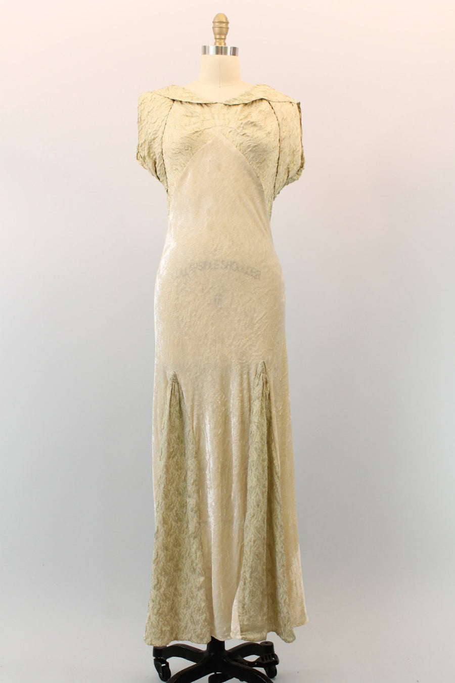 1930s velvet dress | bias cut metallic | small - medium