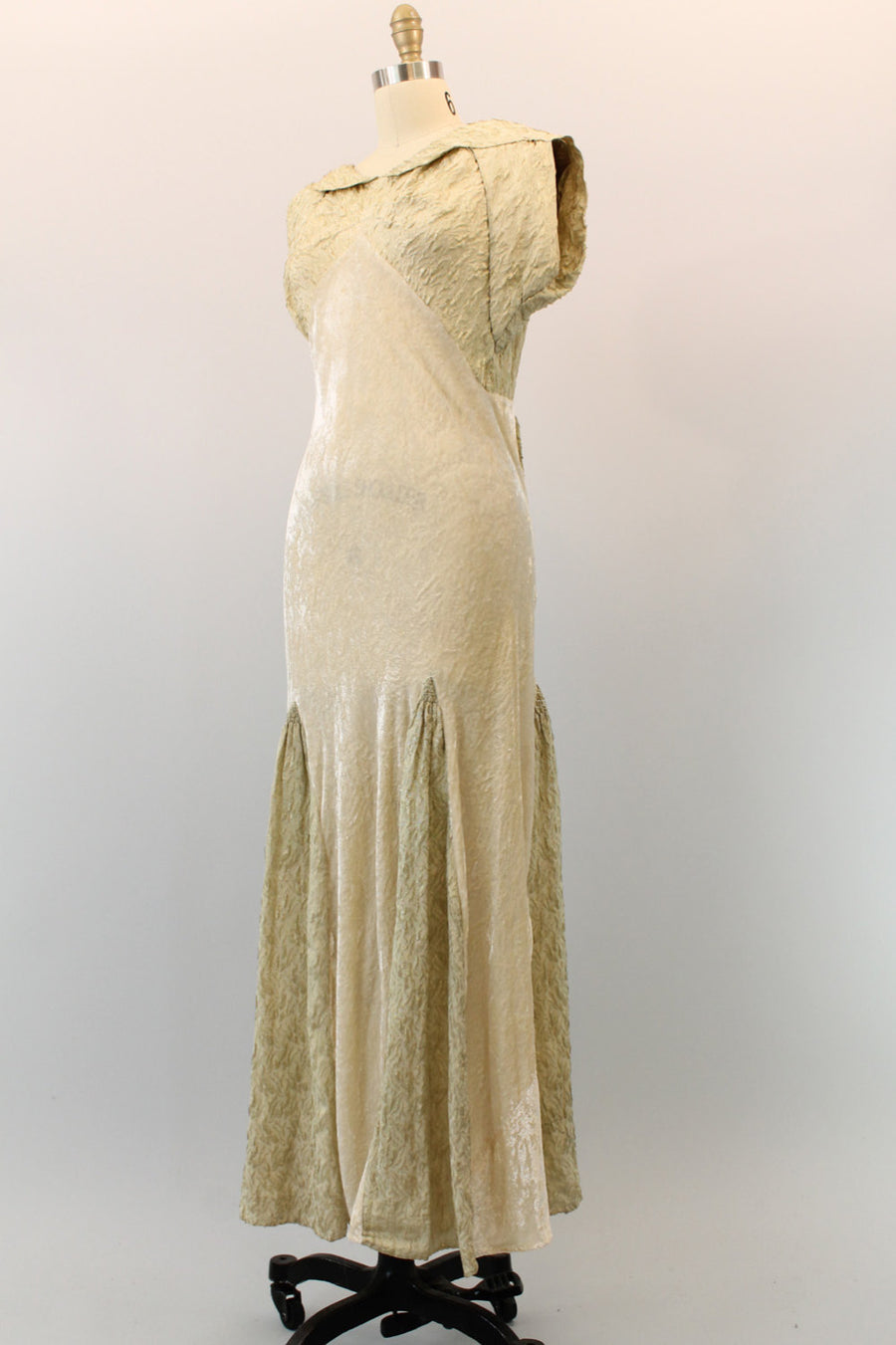 1930s velvet dress | bias cut metallic | small - medium