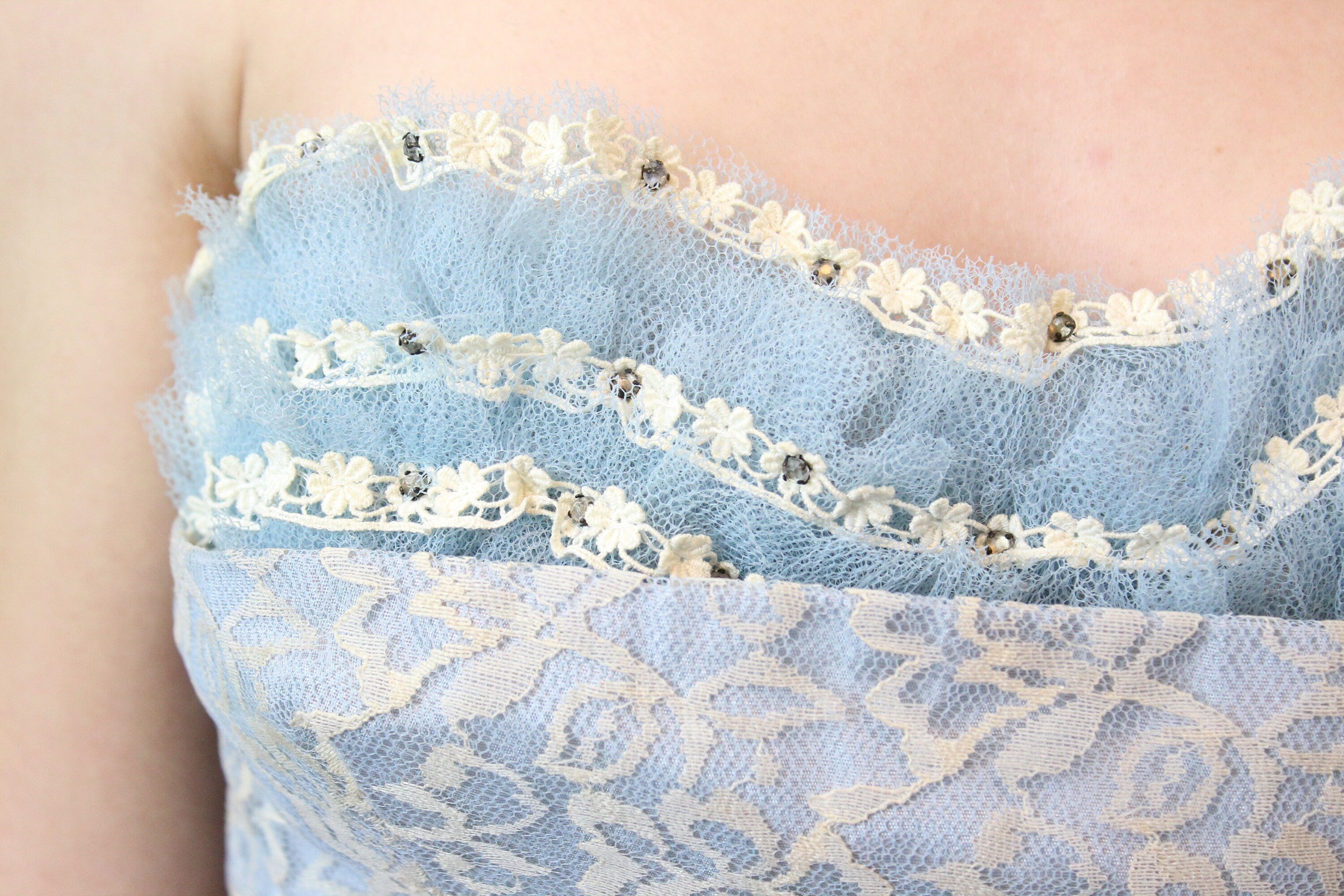 1950s Blue Cupcake Lace Tulle Dress Small | New Spring Summer