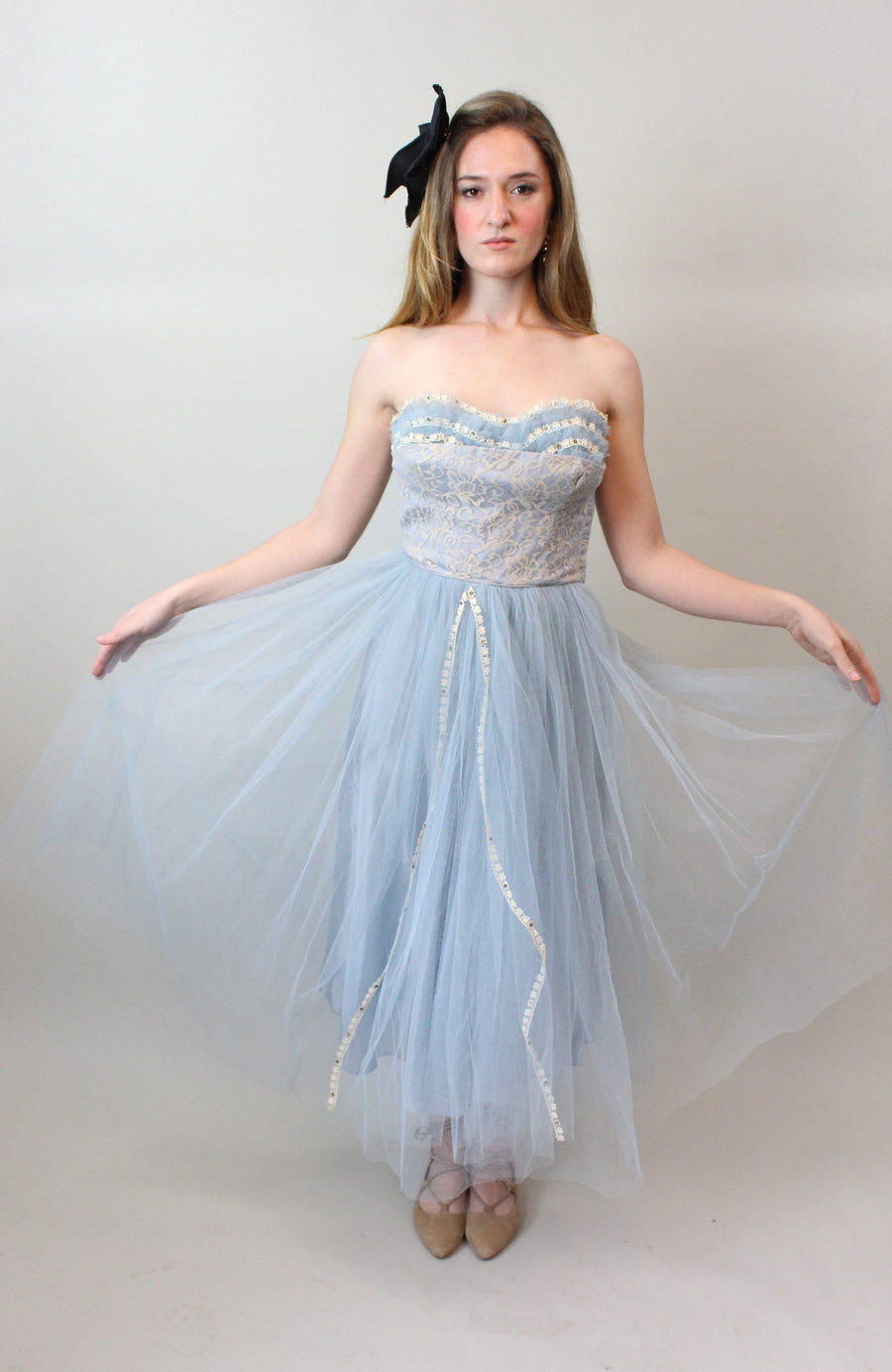1950s blue CUPCAKE lace tulle dress small | new spring summer Napa Valley Vintage 1950s blue CUPCAKE lace tulle dress small | new spring summer Napa Valley Vintage