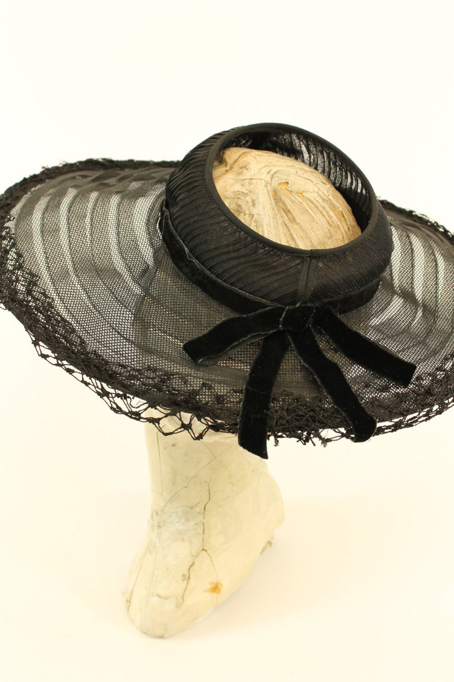 14950s open crown picture hat | vintage raffia portrait hat