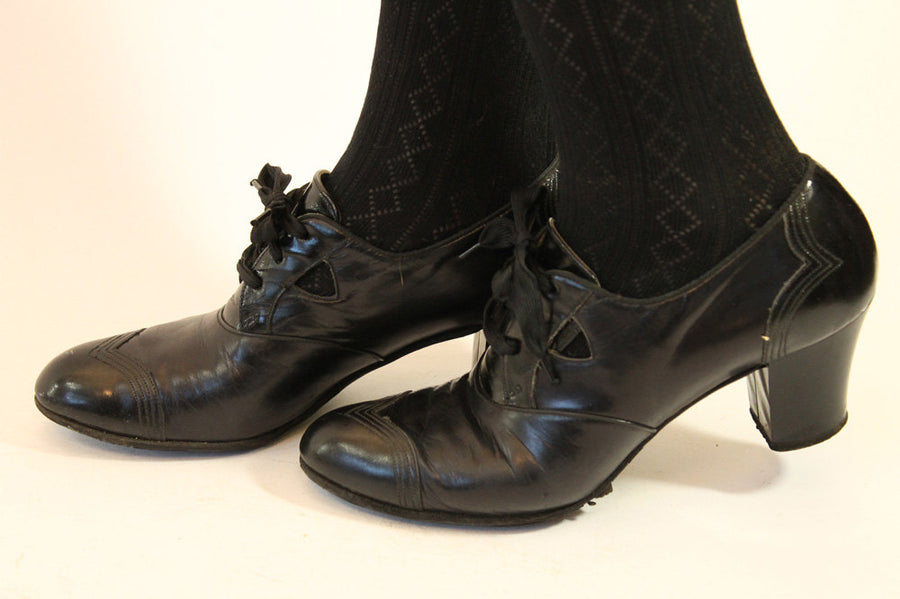 1930s Air Step shoes oxfords size 6 us | vintage lace up shoes oxfords 6