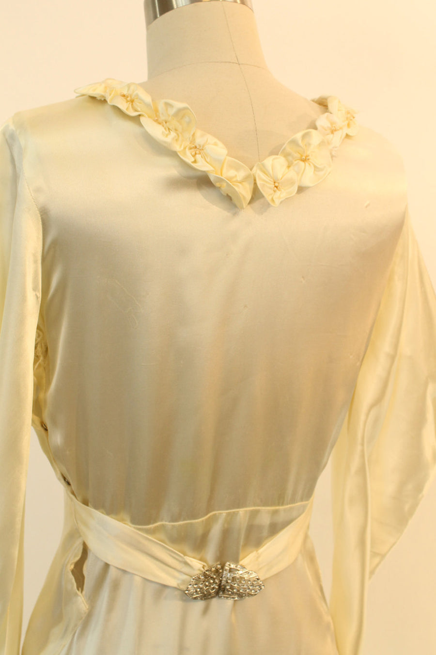 30s Wedding Dress Liquid Satin XS / 1930s Wedding Gown Bias Cut / The Josephina Gown
