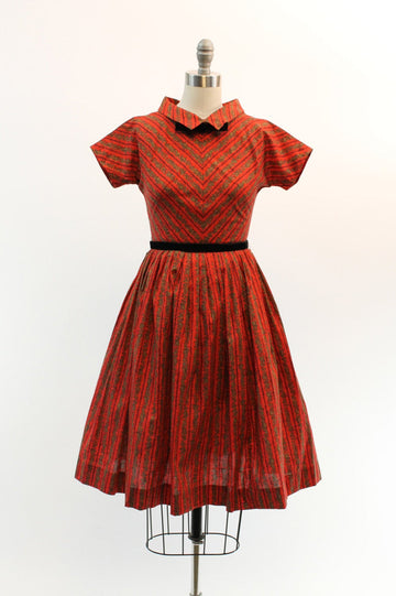 1950s deadstock dress cotton xxs | new fall