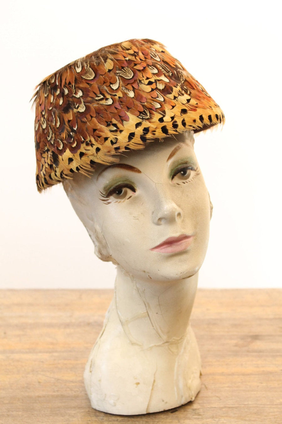 1950s feather hat | vintage pheasant pillbox