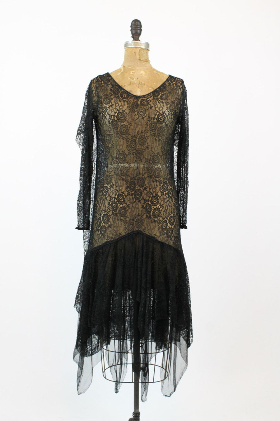 1920s lace spiderweb dress xs | antique handkerchief dress | new in