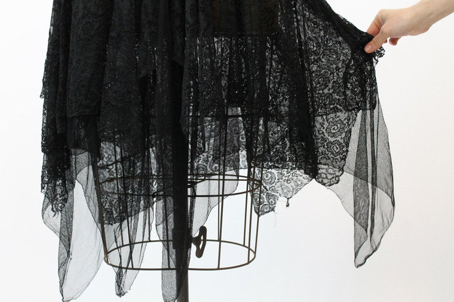 1920s lace spiderweb dress xs | antique handkerchief dress | new in