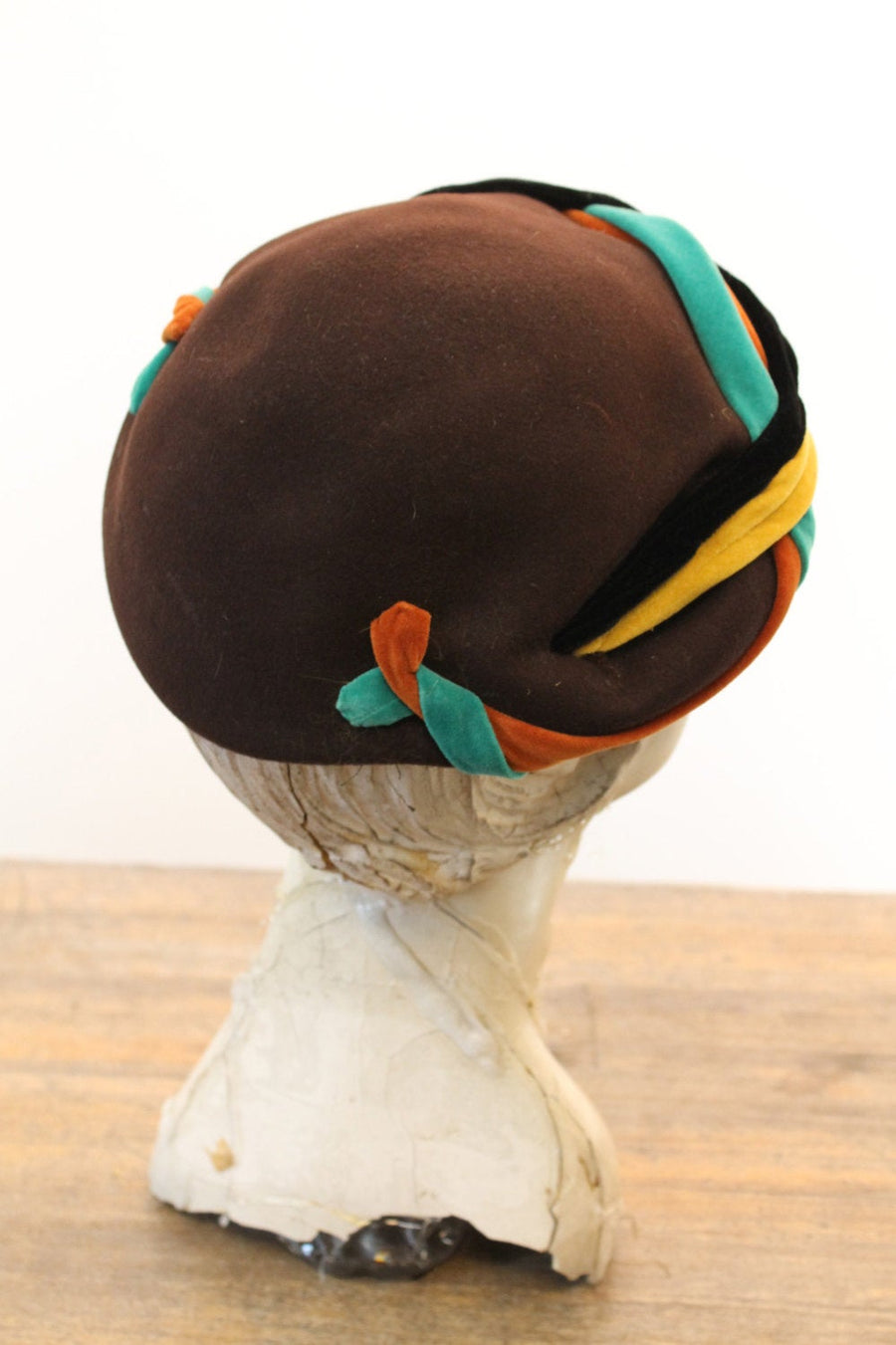 1940s wool velvet  hat | vintage tilt fascinator cap