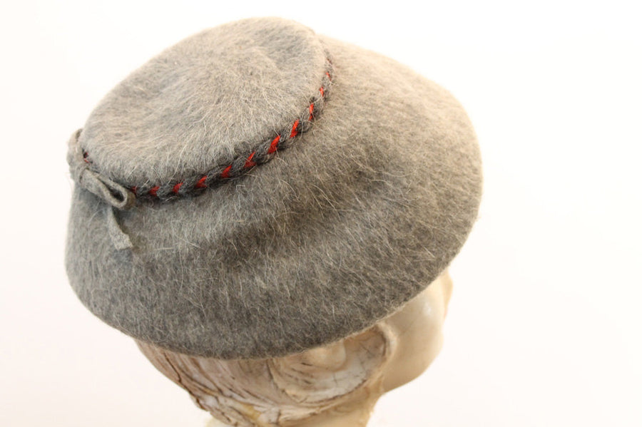 1940s mohair hat braided trim | new fall